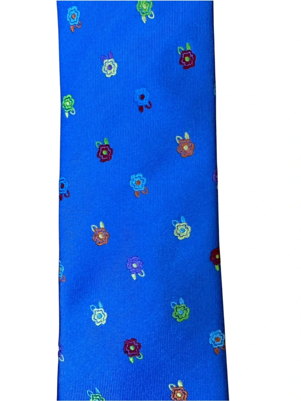 Bugatchi Men’s Blue Floral Silk Tie Made in Italy Multicolor Necktie